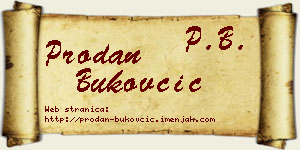 Prodan Bukovčić vizit kartica